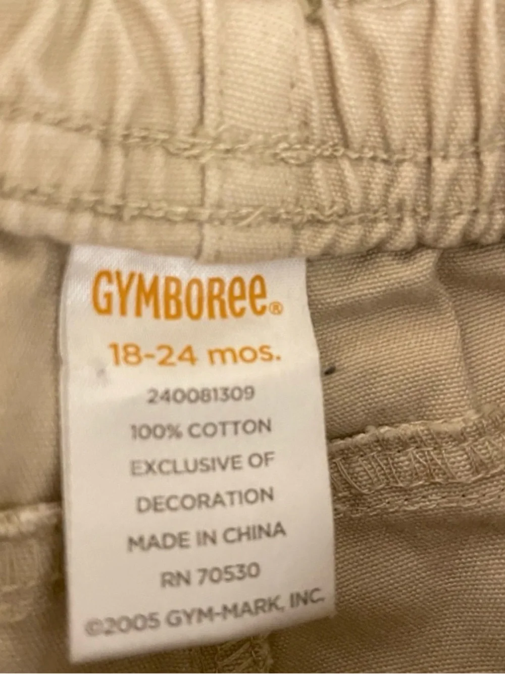 Gymboree Tan Chino Pants with Black Green Frog Embroidery 18-24 mos